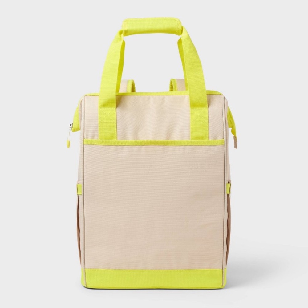 NEW Sun Squad Beige/Yellow 24 Cans/20.4qt Backpack Cooler